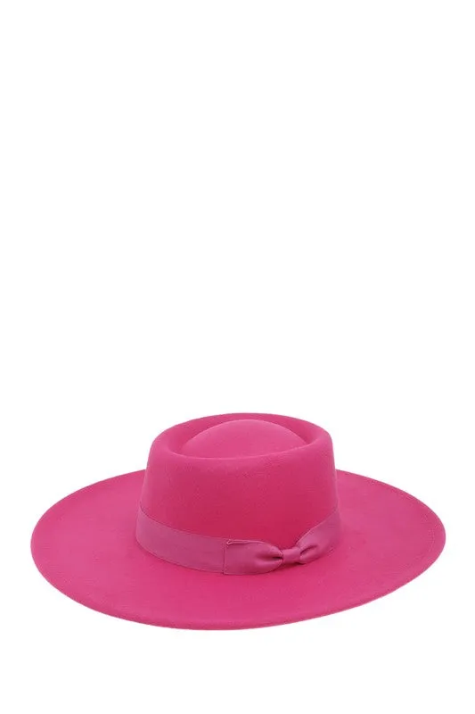 Felt Pilgrim Style Sun Hats with Ribbon Strap with Bow