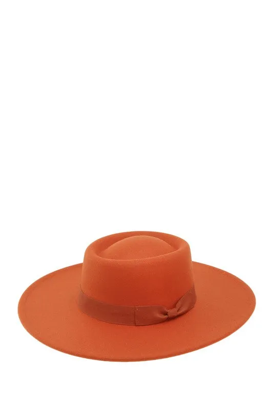 Felt Pilgrim Style Sun Hats with Ribbon Strap with Bow