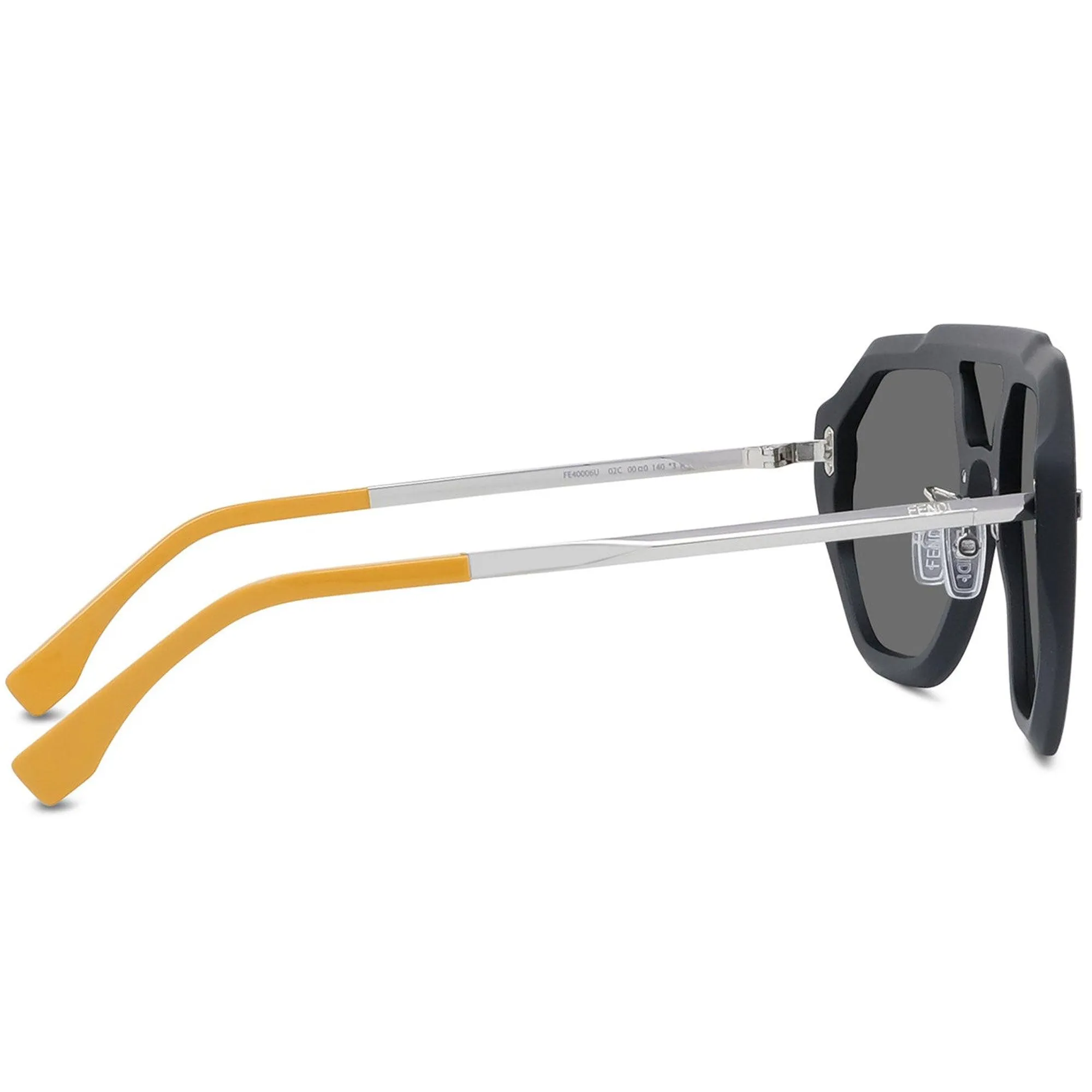 Fendi Women's Sunglasses - Grey with Logo Lens Black Acetate Frame | FE40006U 02C