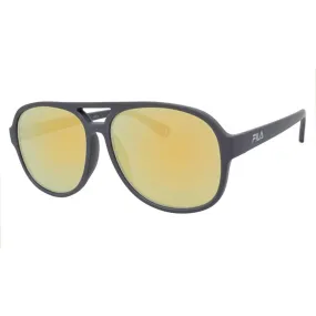 Fila Men's Sunglasses - Matt Grey Plastic Pilot Frame Mirrored Lens | FILA SF9339 V65V