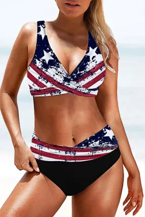 Flag Printed Colorful Bikinis