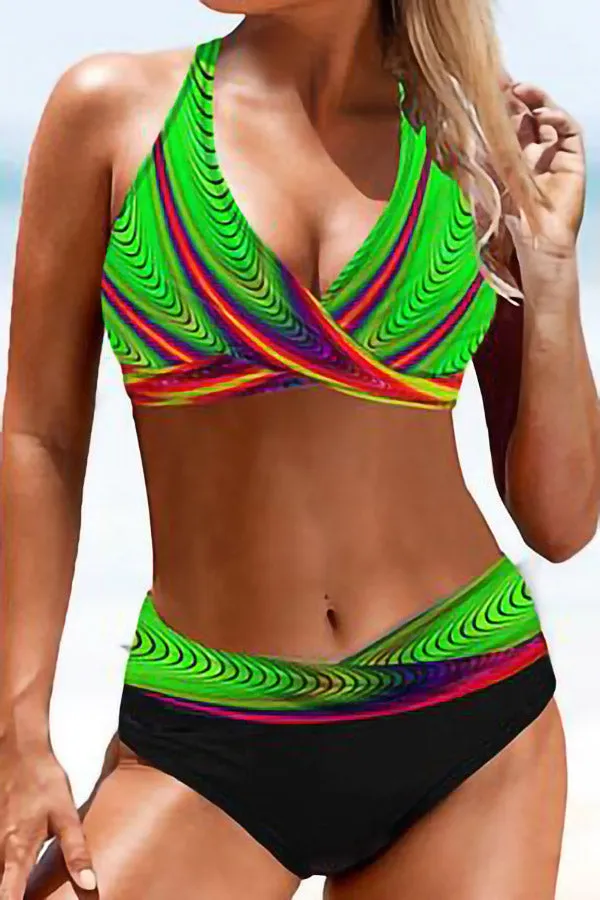 Flag Printed Colorful Bikinis