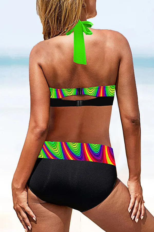 Flag Printed Colorful Bikinis