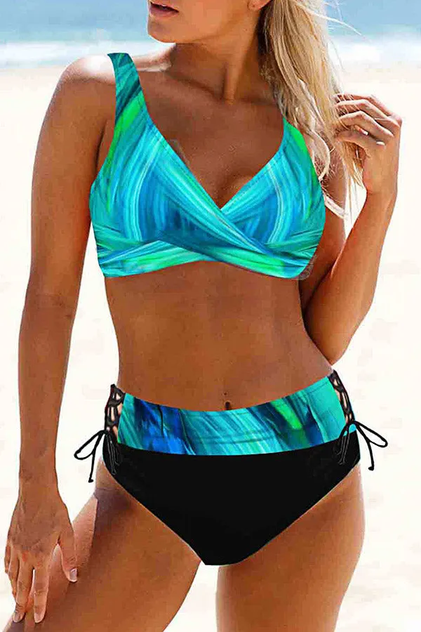 Flag Printed Colorful Bikinis