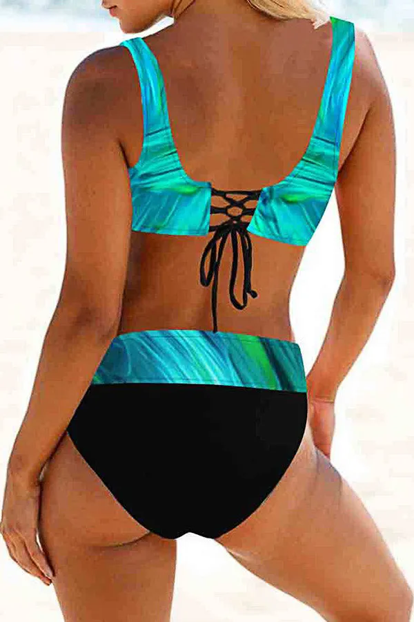 Flag Printed Colorful Bikinis