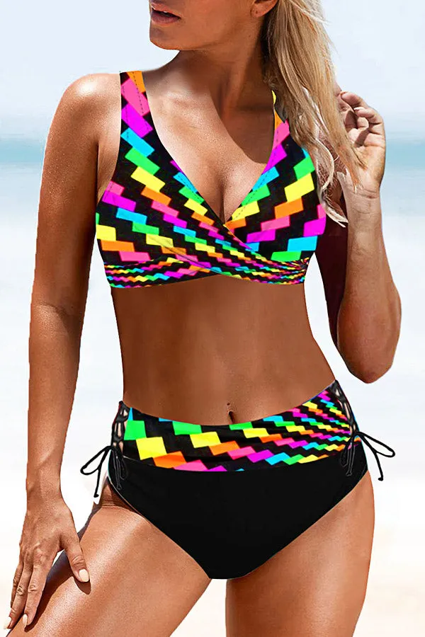 Flag Printed Colorful Bikinis