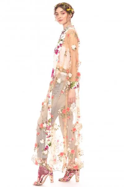 Floral Fantasy Kimono - Pink Floral -