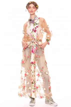 Floral Fantasy Kimono - Pink Floral -