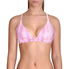 Frankies Bikinis Womens Tia Velvet Striped Bikini Swim Top