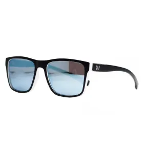 GAP Men's Sunglasses - Mirrored Lens Matte Black Rectangular Frame | GAP SGP408 BLA