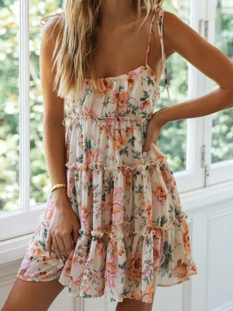 Georgina Mini-robe de poupée en mousseline de soie dégradée