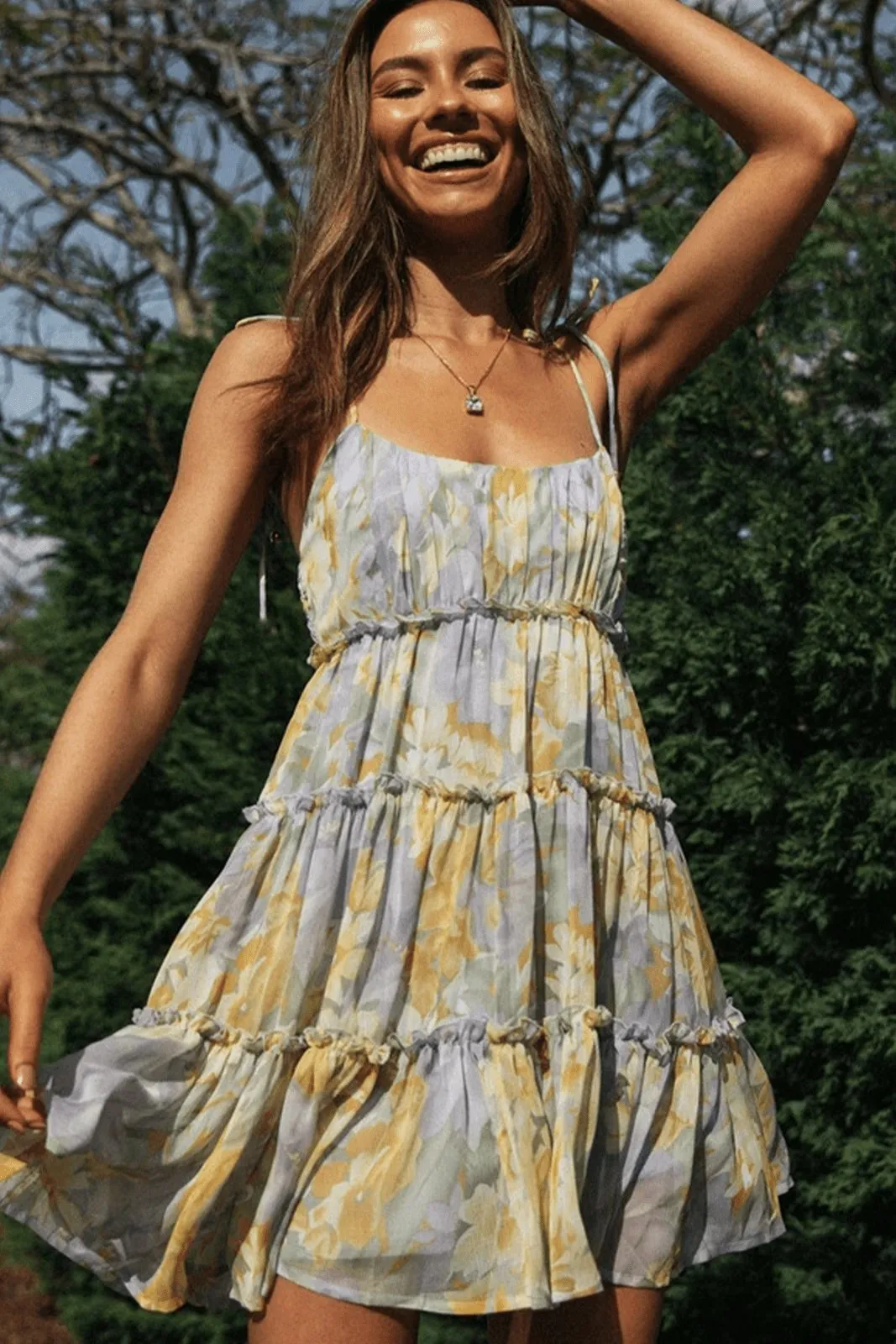 Georgina Mini-robe de poupée en mousseline de soie dégradée