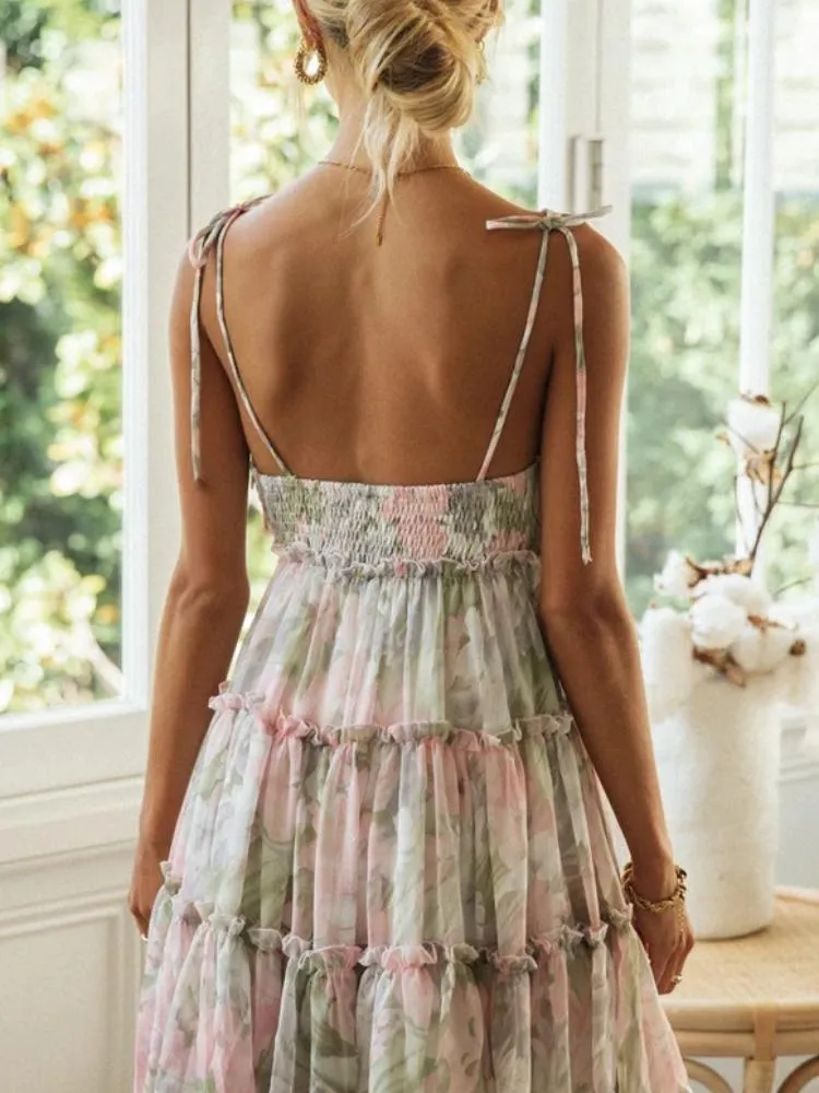 Georgina Mini-robe de poupée en mousseline de soie dégradée