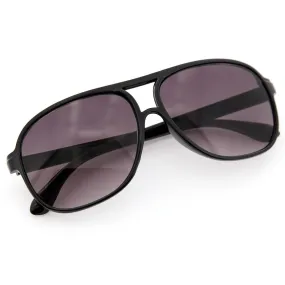 grinderPUNCH Sunglasses Plastic Aviator Classic Tear Drop Square Shape with Double Brow, Large