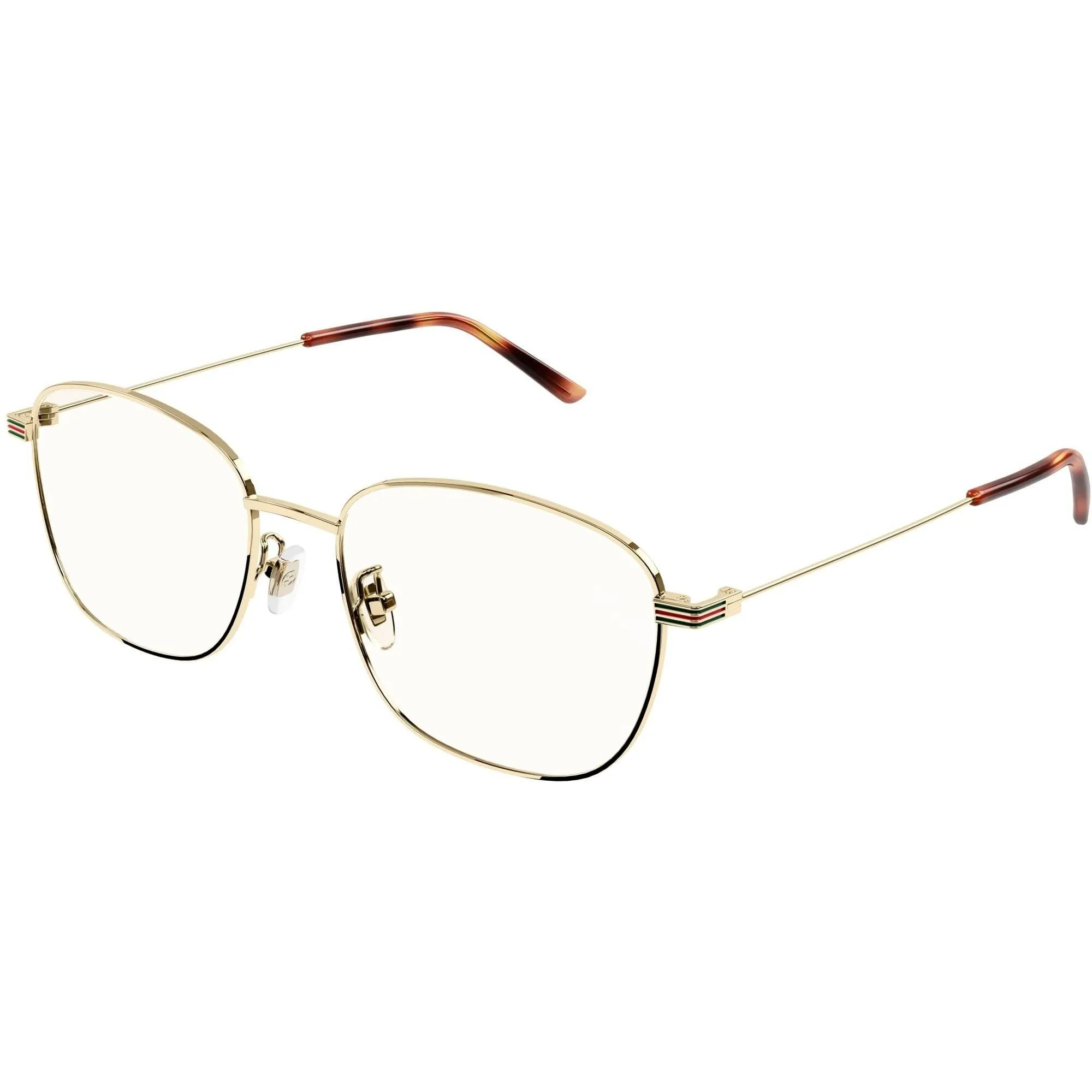 Gucci Men's Eyeglasses - Gold Metal Square Full Rim Frame Demo Lens | GG1126OA 003