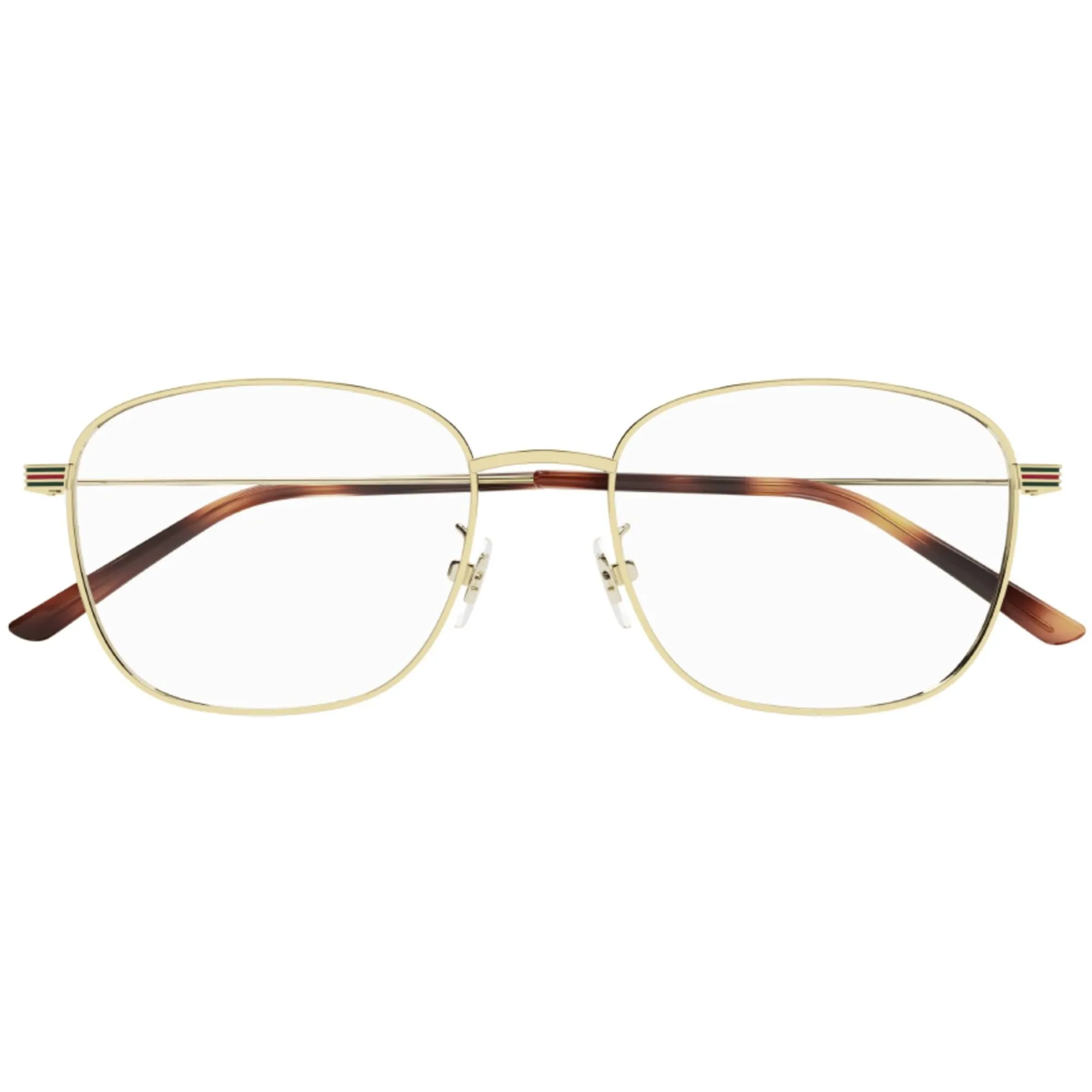 Gucci Men's Eyeglasses - Gold Metal Square Full Rim Frame Demo Lens | GG1126OA 003
