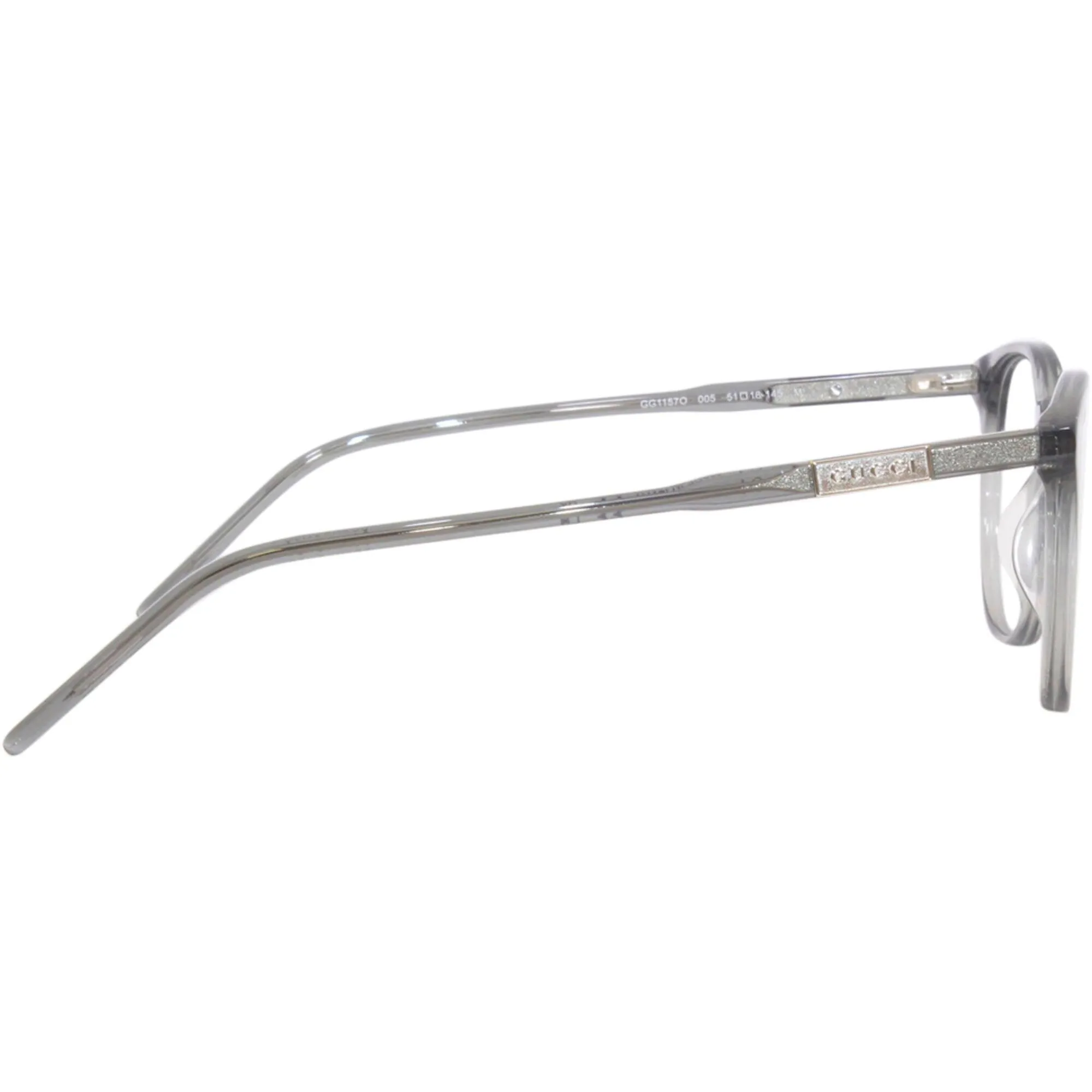 Gucci Men's Eyeglasses - Grey Acetate Cat Eye Full Rim Frame Demo Lens | GG1157O 005