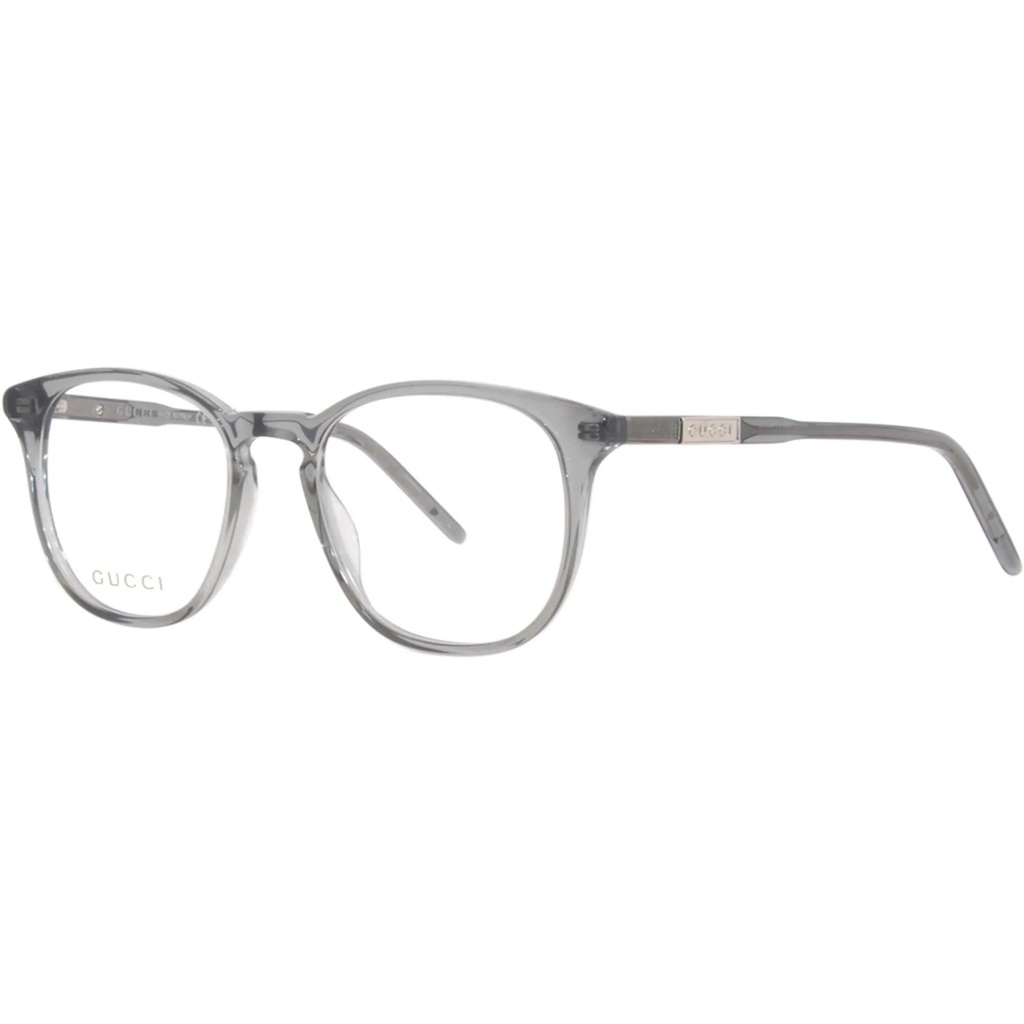 Gucci Men's Eyeglasses - Grey Acetate Cat Eye Full Rim Frame Demo Lens | GG1157O 005