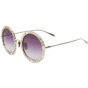 Gucci Women's Sunglasses - Gradient Violet Nylon Lens Gold Metal Frame | GG1113S 002