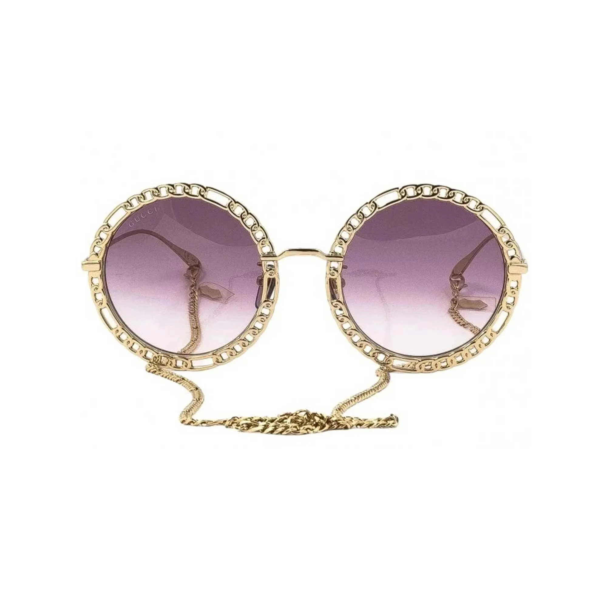 Gucci Women's Sunglasses - Gradient Violet Nylon Lens Gold Metal Frame | GG1113S 002