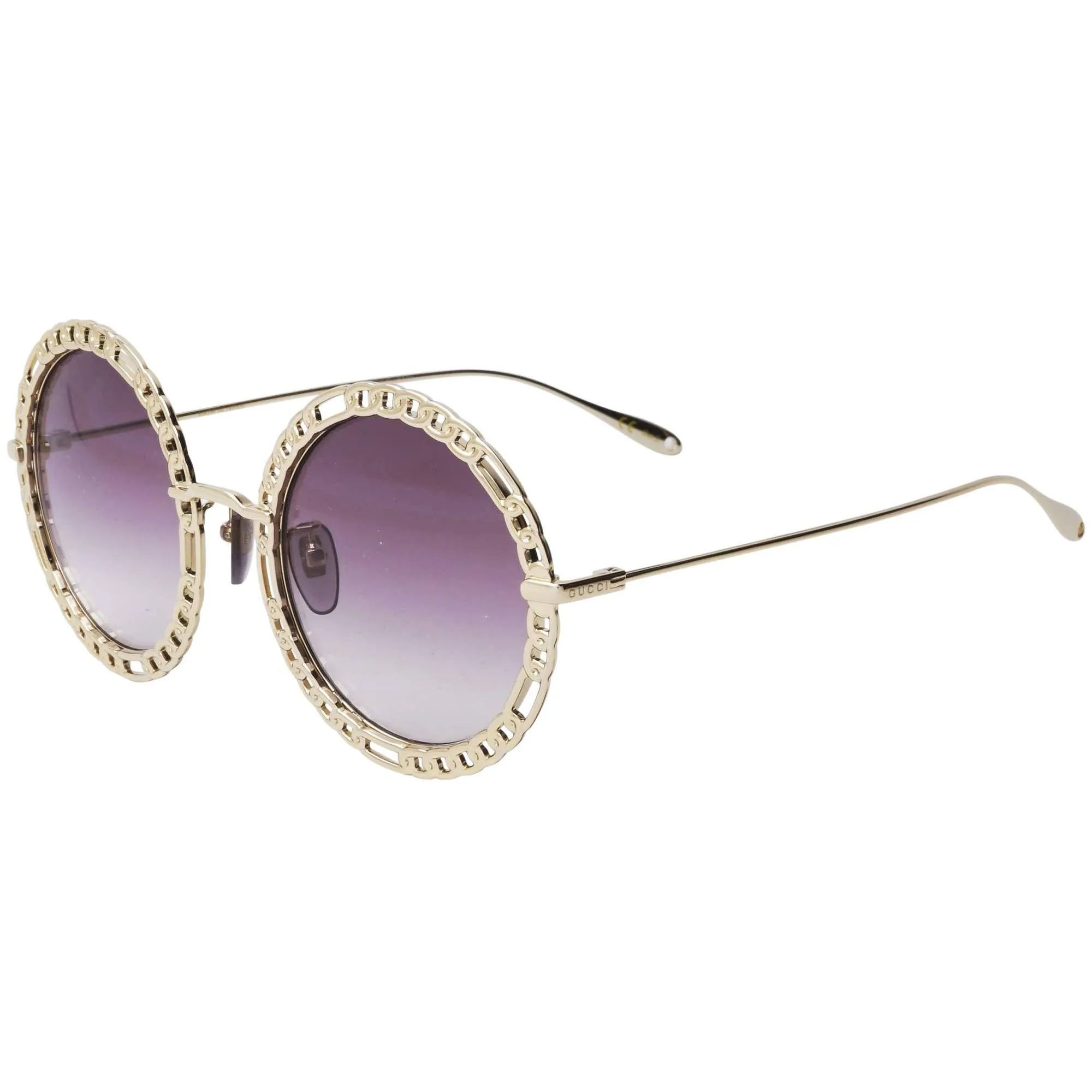 Gucci Women's Sunglasses - Gradient Violet Nylon Lens Gold Metal Frame | GG1113S 002