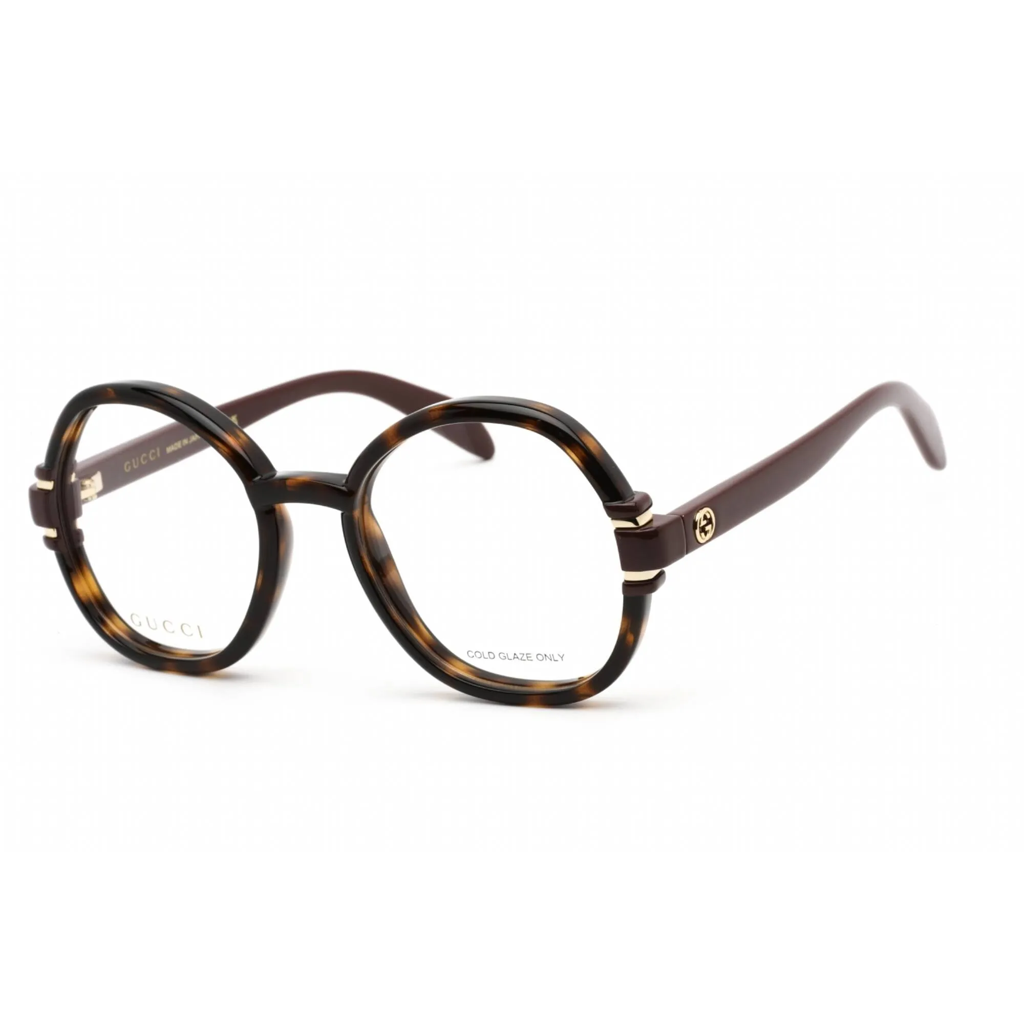 Gucci Women's Sunglasses - Havana Plastic Round Full Rim Frame | GG1069O 002