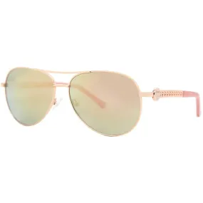 Guess Factory Unisex Sunglasses - Mirrored Lens Shiny Rose Gold Frame | GF6088 28U