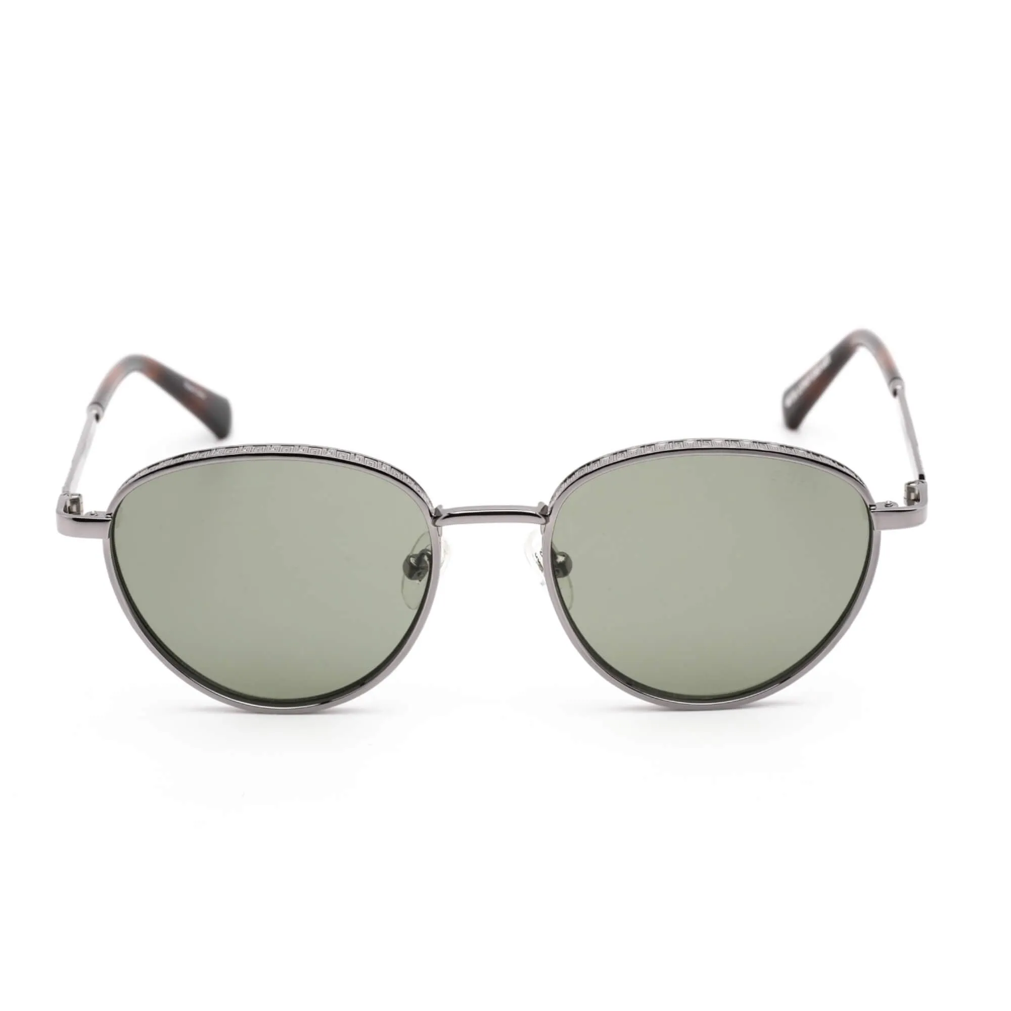 Guess Unisex Sunglasses - Shiny Gunmetal Round Full-Rim Metal Frame | GU5205 08N