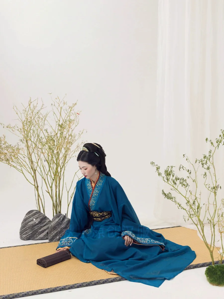 Han Dynasty Hanfu, Straight Hem Robe, Zhilan
