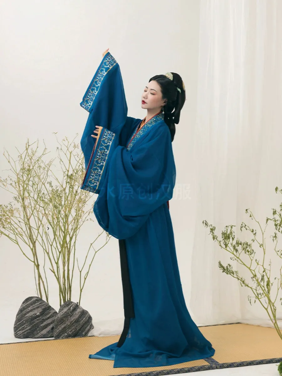 Han Dynasty Hanfu, Straight Hem Robe, Zhilan
