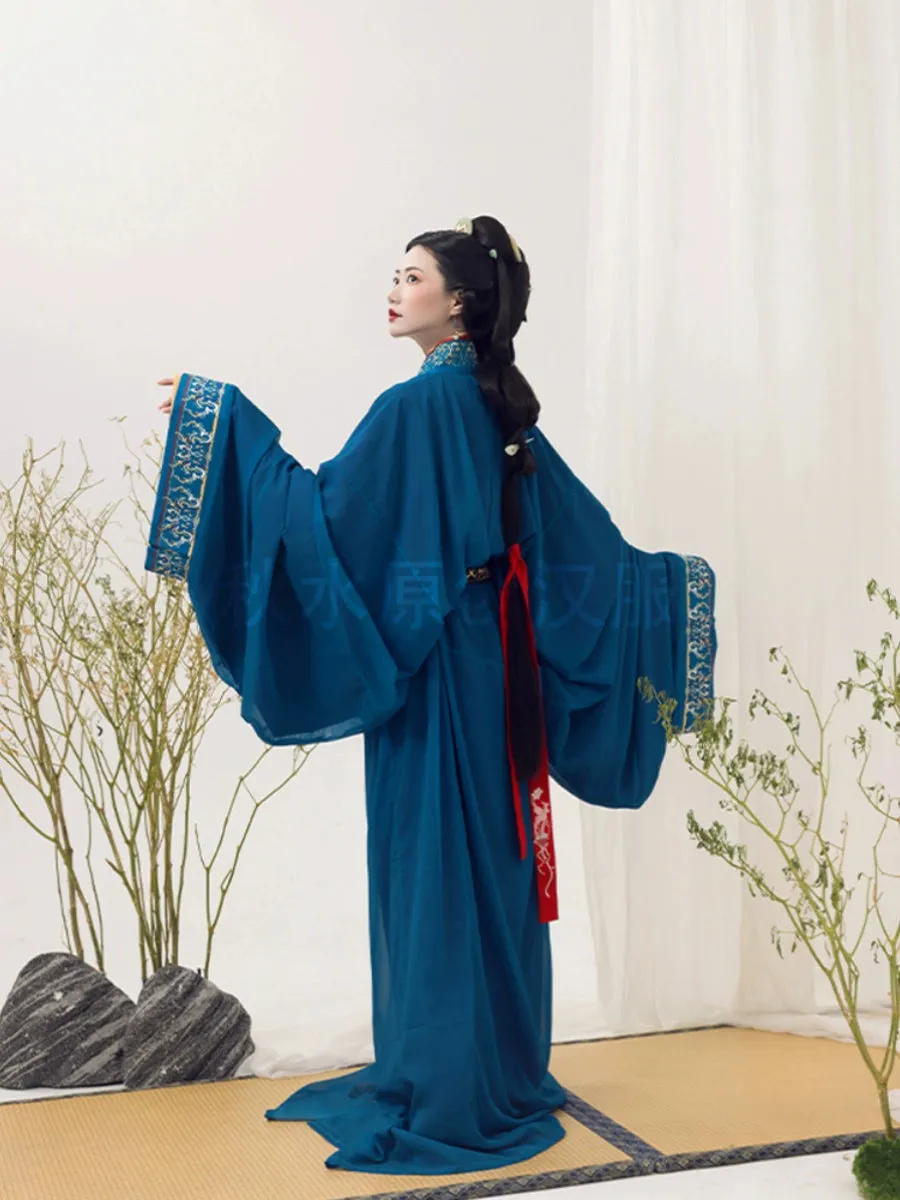Han Dynasty Hanfu, Straight Hem Robe, Zhilan