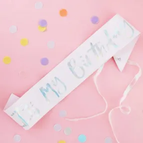 It's My Birthday Pastel Pink Sash S0085