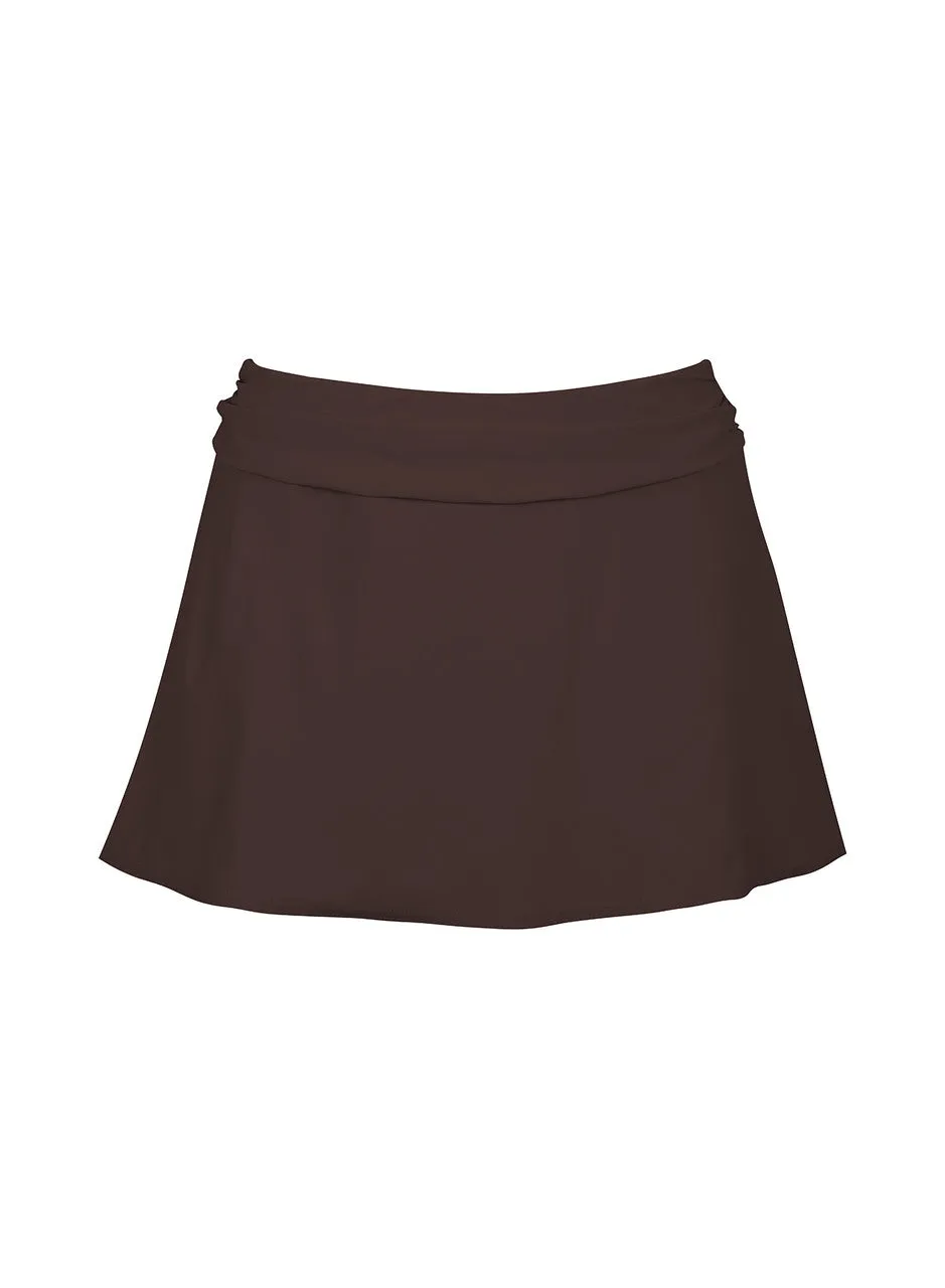 Karla Colletto Basics Ruched A-Line Mini Skirt
