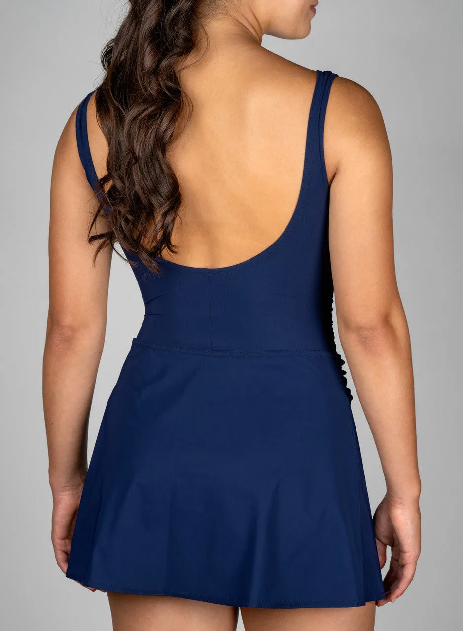 Karla Colletto Basics Ruched A-Line Mini Skirt