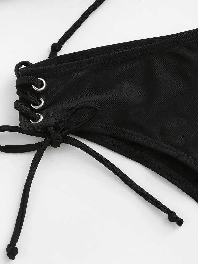 Lace Up Bikini Set