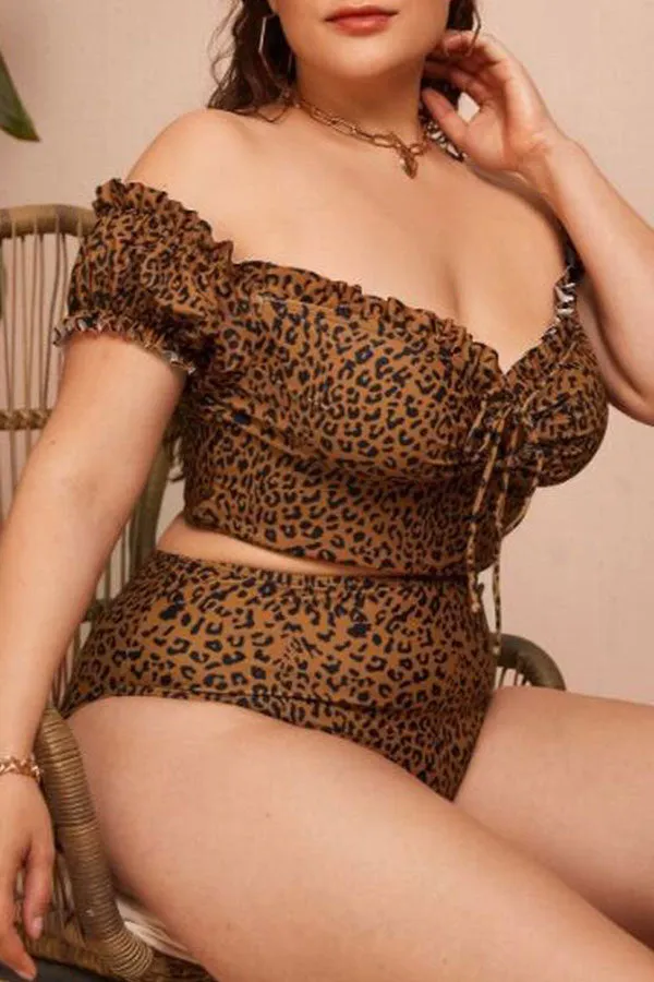Leopard Print Classic Lace-Up Bikini