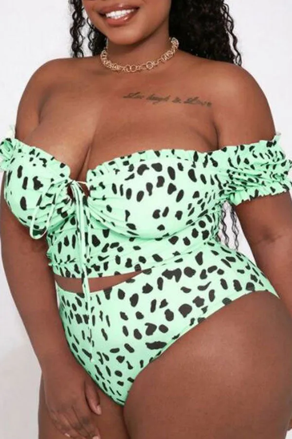 Leopard Print Classic Lace-Up Bikini