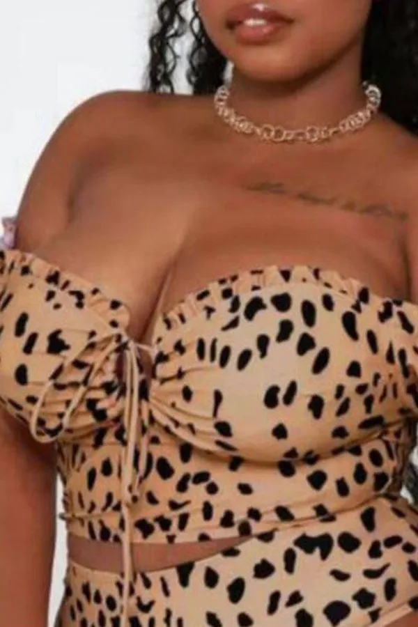 Leopard Print Classic Lace-Up Bikini
