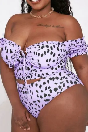 Leopard Print Classic Lace-Up Bikini