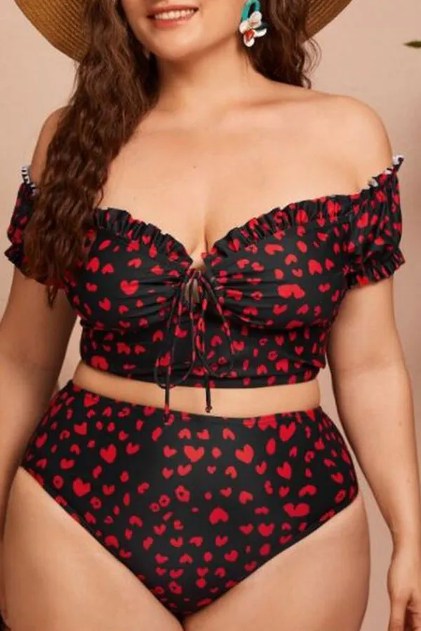 Leopard Print Classic Lace-Up Bikini