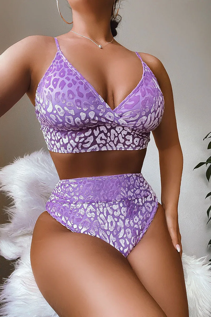 Leopard Print Elegant Tie Back Bikini