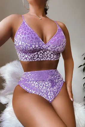 Leopard Print Elegant Tie Back Bikini