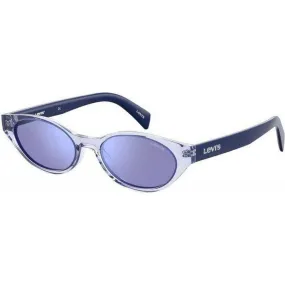 Levi's Unisex Sunglasses - Lilac Oval Frame Violet Blue Mirror Lens | LV 1003/S 789