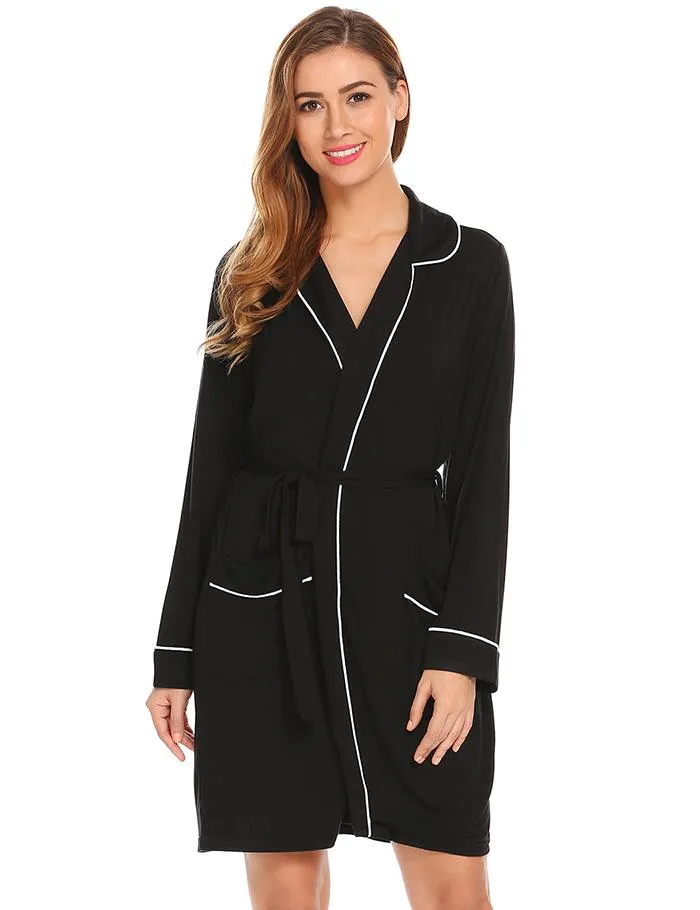 Long Sleeve Kimono Style Belted