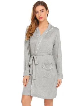 Long Sleeve Kimono Style Belted
