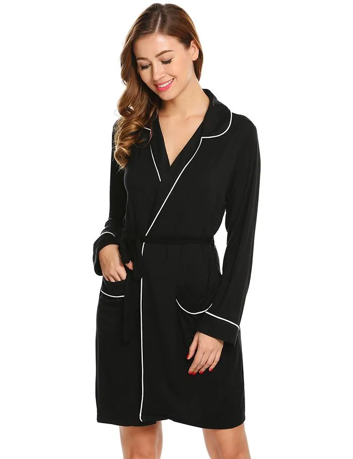 Long Sleeve Kimono Style Belted