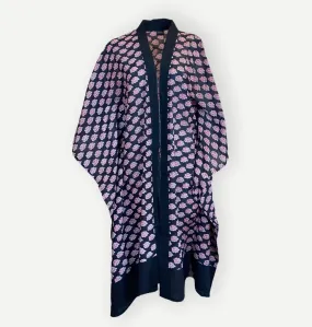 Longline Cotton Coverup  - Black & Rouge