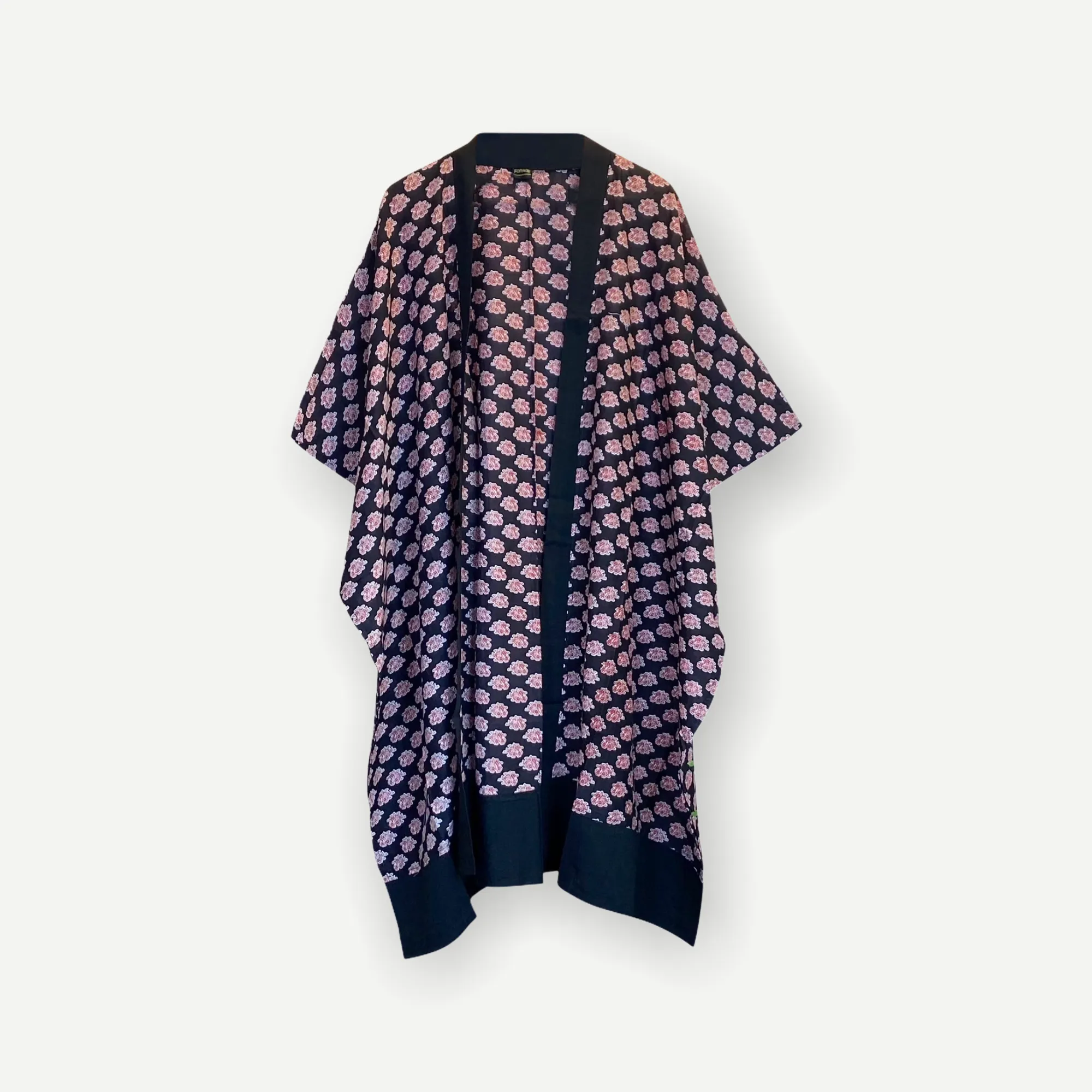 Longline Cotton Coverup  - Black & Rouge