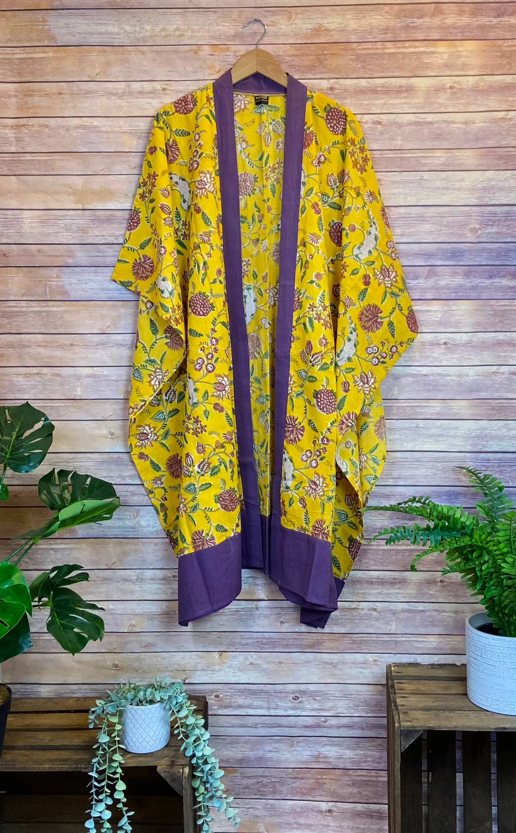 Longline Cotton Coverup  - Yellow
