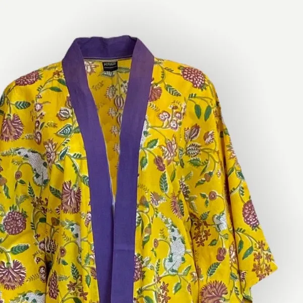Longline Cotton Coverup  - Yellow